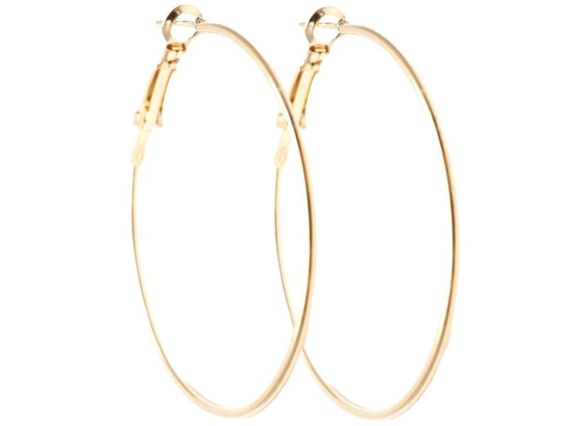 Kolczyki klasyczne gładkie kółka 5cm elegancki kobiecy wzór