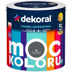 Farba lateksowa Moc Koloru Ciemny Popielaty 2,5 l Dekoral - Farby wewnętrzne - miniaturka - grafika 1