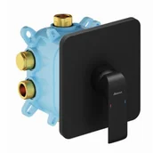 Baterie podtynkowe - RAVAK X070180 FL 066.20 R-box bateria czarna podtynkowa FLAT bez przełącznika - miniaturka - grafika 1