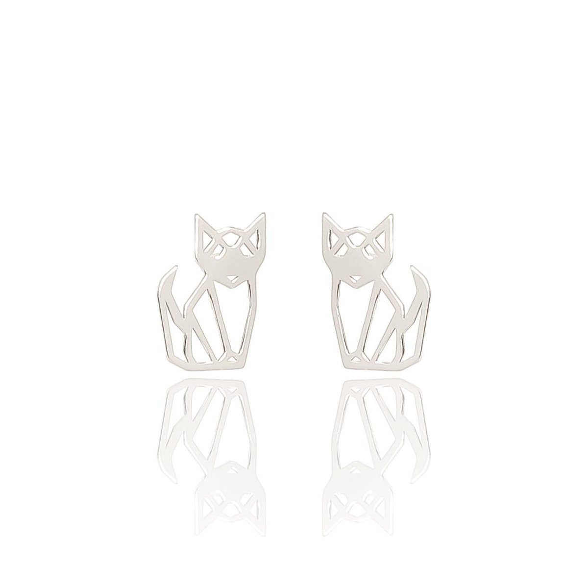Kolczyki srebrne lisy / koty origami