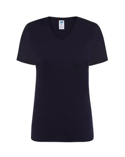 T-shirt Damski granatowy dekolt w serek roz. L - Odzież robocza - miniaturka - grafika 1