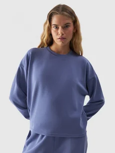Damska bluza dresowa nierozpinana bez kaptura 4F 4FWAW24TSWSF1342 - niebieska - Bluzy sportowe damskie - miniaturka - grafika 1