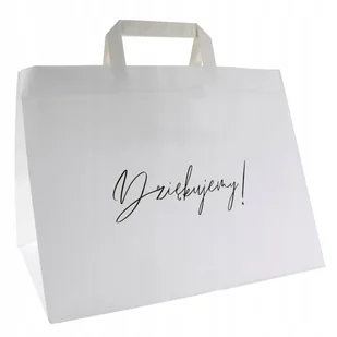 torba papierowa na ciasto 32x22x25cm DZIĘKUJEMY x1 - Akcesoria do pakowania - miniaturka - grafika 1