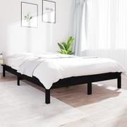 Łóżka - Lumarko Rama łóżka, czarna,180x200 cm, Super King, lite drewno sosnowe - miniaturka - grafika 1