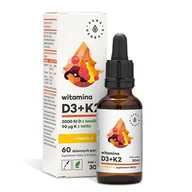Witaminy i minerały - Aura Herbals Witamina D3 (2000 IU) + K2mk7 + Omega-3 krople (30ml) D3K2OMEGA - miniaturka - grafika 1