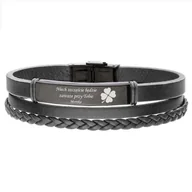 Bransoletki - Skórzana Bransoleta Dla Jubilata Grawer Gratis - Manoki - miniaturka - grafika 1