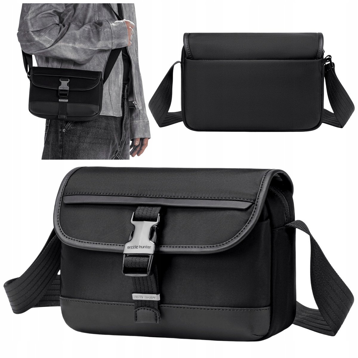 Torebka na ramię mała męska damska listonoszka na dokumenty na co dzień