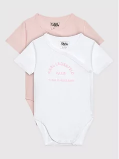 Body dla niemowląt - KARL LAGERFELD Komplet 2 par body dziecięcych Z98096 Różowy Regular Fit - grafika 1