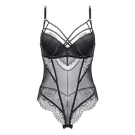 Body - Body bieliźniane z koronką i paseczkami - miniaturka - grafika 1