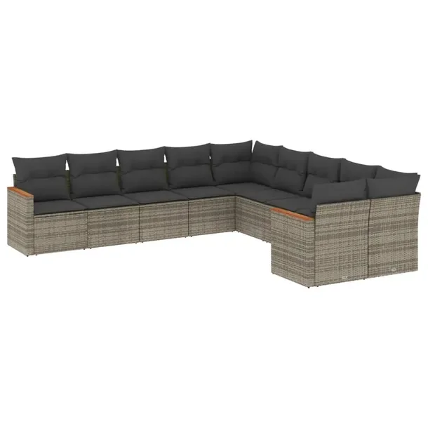 Zestaw wypoczynkowy rattan PE szary 62x62x69 cm