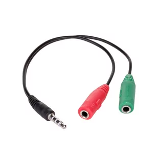 Akyga Audio/Video Splitter AK-AV-08 Mini Jack M 2x Mini Jack F 0 15m kolor czarny - Kable - miniaturka - grafika 1