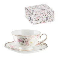 Filiżanki - Filiżanka do herbaty porcelanowa 200 ml ze spodkiem MARGARET - miniaturka - grafika 1