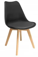 Krzesła - Czarne Krzesło Nowoczesne Na Drewnianych Nóżkach N2-K45 - miniaturka - grafika 1