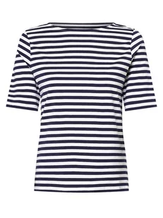 Fynch-Hatton - T-shirt damski, niebieski|biały - Koszulki i topy damskie - miniaturka - grafika 1