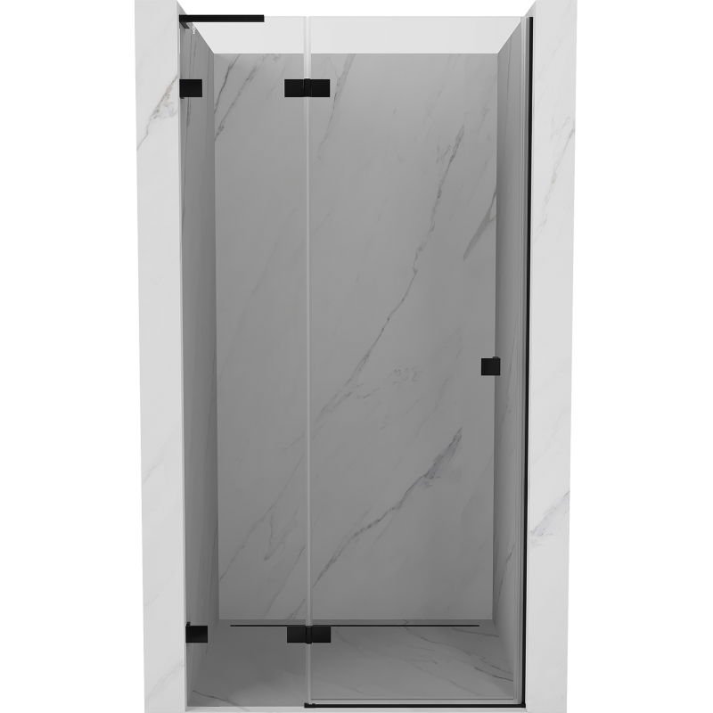 Mexen Lunar L drzwi prysznicowe uchylne lewe 115 cm, transparent, czarne - 834L-115-000-70-00-L