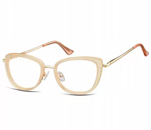 Sunoptic Okulary oprawki korekcyjne kocie oczy zerówki flex MTR-99E brzoskwiniowo-złote - Okulary korekcyjne, oprawki, szkła - miniaturka - grafika 1