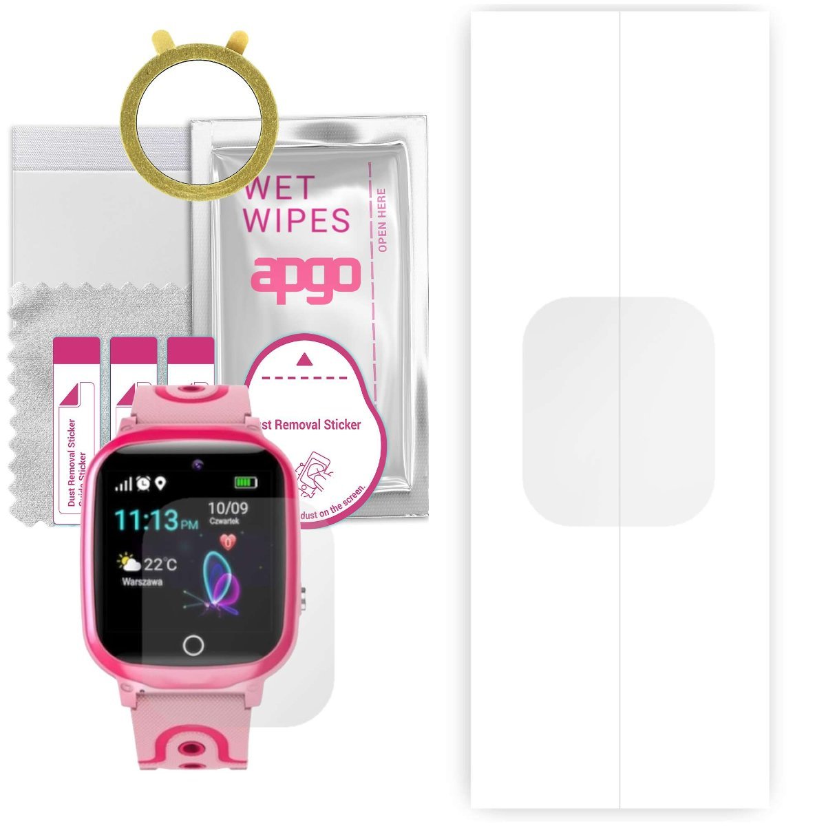 1x Folia hydrożelowa do GoGPS K17 - apgo Smartwatch Hydrogel Protection Ochrona na ekran smartwatcha