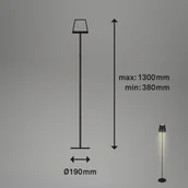Lampy stojące - Briloner Akumulatorowa lampa podłogowa LED Kiki, 2 700 K, czarna - miniaturka - grafika 1