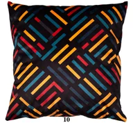 Poszewki na poduszki - Poszewka 40x40 Druk Geometryczna kolorowa welurowa Faro - miniaturka - grafika 1