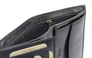Portfel Męski Skórzany EL FORREST Skóra Bydlęca Duży Pionowy Bez Zapięcia Dwa Skrzydełka RFID GRANATOWY 896 301 13 x 10 x 3 [cm] - Portfele - miniaturka - grafika 4
