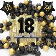 Urodziny dla dorosłych - Ścianka Zestaw Balonów Na Osiemnastkę 18 Urodziny 78Szt - miniaturka - grafika 1