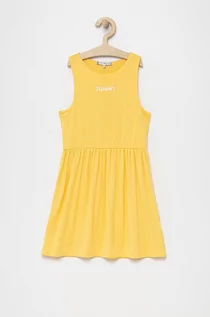 Sukienki - Tommy Hilfiger sukienka dziecięca kolor żółty mini rozkloszowana - grafika 1