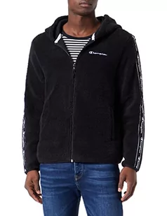 Champion Męska bluza z kapturem Polar Tape Full Zip, czarny, S - Bluzy męskie - miniaturka - grafika 1