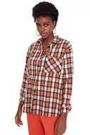 Koszule damskie - Trendyol Damska koszula oversize Basic z kołnierzem tkana koszula, pomarańczowy, 64 - miniaturka - grafika 1