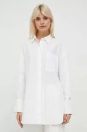 Koszule damskie - Tommy Hilfiger koszula bawełniana damska kolor biały relaxed z kołnierzykiem klasycznym - miniaturka - grafika 1
