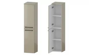 Słupek Łazienkowy RON 30 cm 2D Lewy - Cappuccino Wysoki Połysk - Uchwyty Czarne Matowe - Szafki łazienkowe - miniaturka - grafika 1