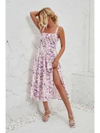 Sukienki - Tazga Sukienka w kolorze biało-fioletowym - miniaturka - grafika 1