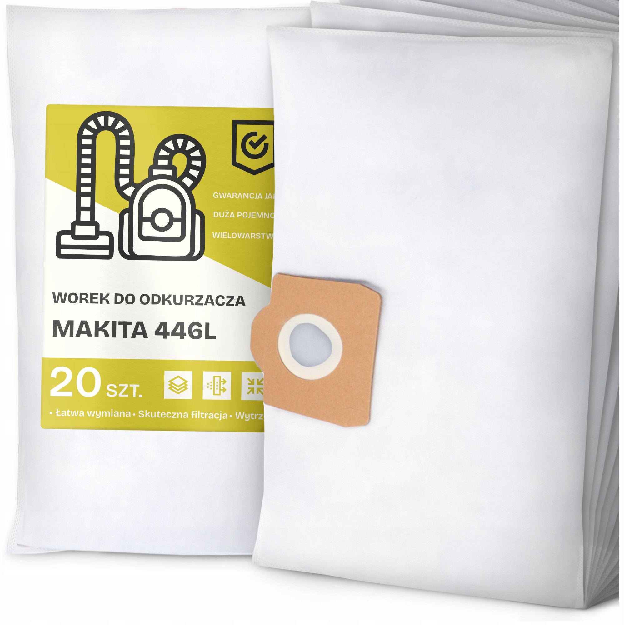 20x Worek do Odkurzacza Makita 446L Syntetyczny Tekstylny Pojemny Worki