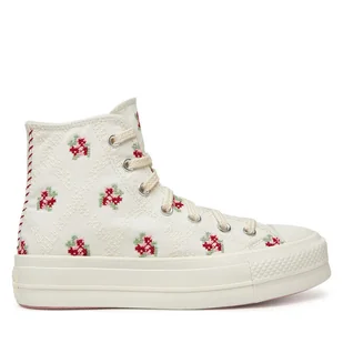 Trampki Converse Chuck Taylor All Star Lift Platform Rose Cross Stitch A13659C Biały - Trampki damskie - miniaturka - grafika 1