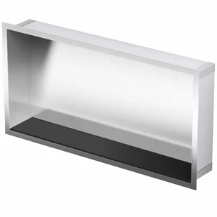Półka wnękowa 30 x 60 x 10 cm stalowa ze szklaną nakładką na dno - Wieszaki do szafy - miniaturka - grafika 1