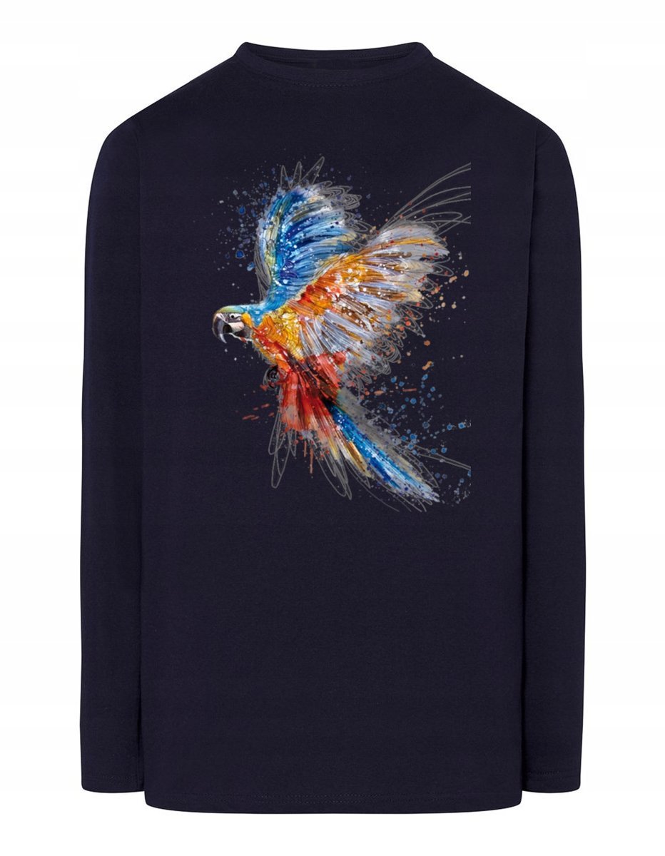 Longsleeve męski kolorowy nadruk PAPUGA r.XXL