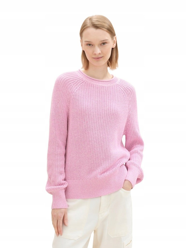 TOM TAILOR RÓŻOWY SWETER Z OKRĄGŁYM DEKOLTEM I DŁUGIM RĘKAWEM XXL 7AA