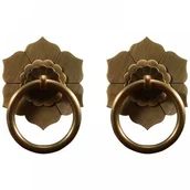 Zawiasy, okucia i inne akcesoria - Uchwyt meblowy - do szuflad, szafek - mosiądz - 2 sztuki - 6 cm - żółty - miniaturka - grafika 1