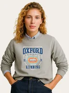 Bluzy damskie - WOOOP Bluza "Oxford Universite Running" w kolorze szarym - miniaturka - grafika 1