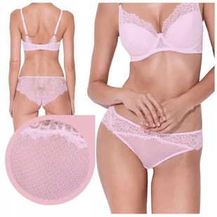 Alles Figi Brazylijskie HUSH BLUSH koronkowe majtki brazyliany jasny róż -S - Majtki damskie - miniaturka - grafika 1