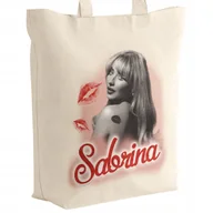 Torby i wózki na zakupy - Torba bawełniana z dnem na zakupy 42x38x10 Sabrina Carpenter Dla Fanów - miniaturka - grafika 1