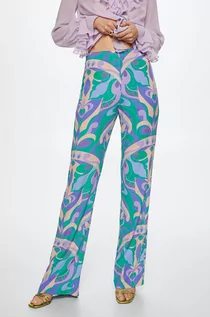 Spodnie damskie - Mango spodnie Abby damskie kolor fioletowy proste high waist - grafika 1