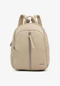 Plecaki - Beżowy Mały Plecak z Ozdobnym Suwakiem i Rączką Dralzeri - miniaturka - grafika 1