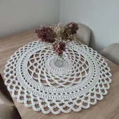 Obrusy i serwetki - Serweta ozdobna szydełkowa ze sznurka 80cm - miniaturka - grafika 1