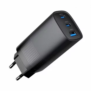 Ładowarka PowerDelivery 1xA 2xC GaN 65W Czarna - Ładowarki do telefonów - miniaturka - grafika 4