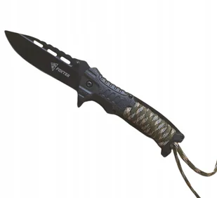 Nóż składany survival +krzesiwo+gwizdek+paracord - Noże - miniaturka - grafika 1