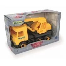 Wader Middle Truck Dźwig żółty w kartonie - Samochody i pojazdy dla dzieci - miniaturka - grafika 1