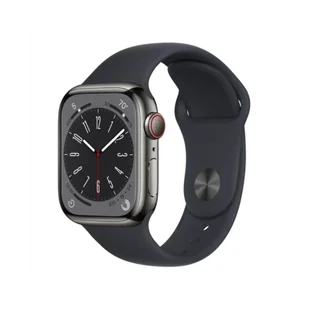 Apple Watch 8 GPS + Cellular 41mm Graphite Stainless Steel Case/Midnight Sport Band - Regular - Smartwatch - miniaturka - grafika 1