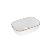 Umywalki - CE-U-015-12-46 / AQUAFORM / MALAGA GOLDEN LINE / UMYWALKA NABLATOWA 46X33, ZŁOTY RANT - miniaturka - grafika 1