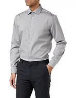 Koszule męskie - Seidensticker Męska koszula biznesowa – Shaped Fit – nie wymaga prasowania – kołnierz George – długi rękaw – 100% bawełna, szary (Anthra 32), 40 - miniaturka - grafika 1