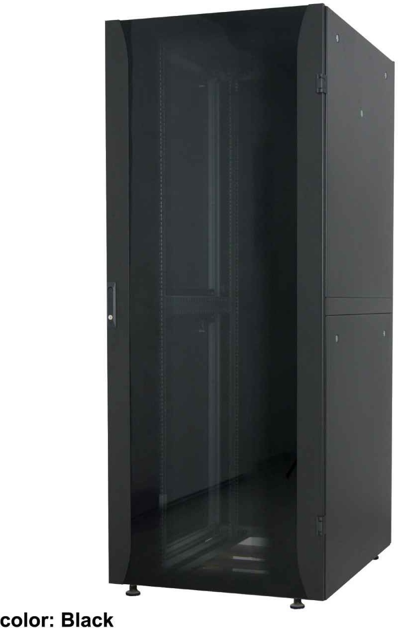 INTELLINET 48,3 cm 19 Zoll Netzwerkschrank Premium Line 42 HE 2033x600x800mm HxBxT Flatpack Traglast 2000kg grau 715539
